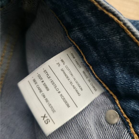 KanCan Denim High Rise Button Front Knee Length Denim Skirt Women Sz XS - Picture 6 of 8